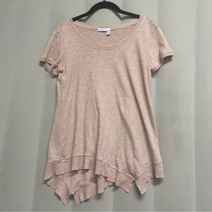 Jethro Woman’s Top Shirt XS 100% Cotton Bias Hem Neutral Lagenlook